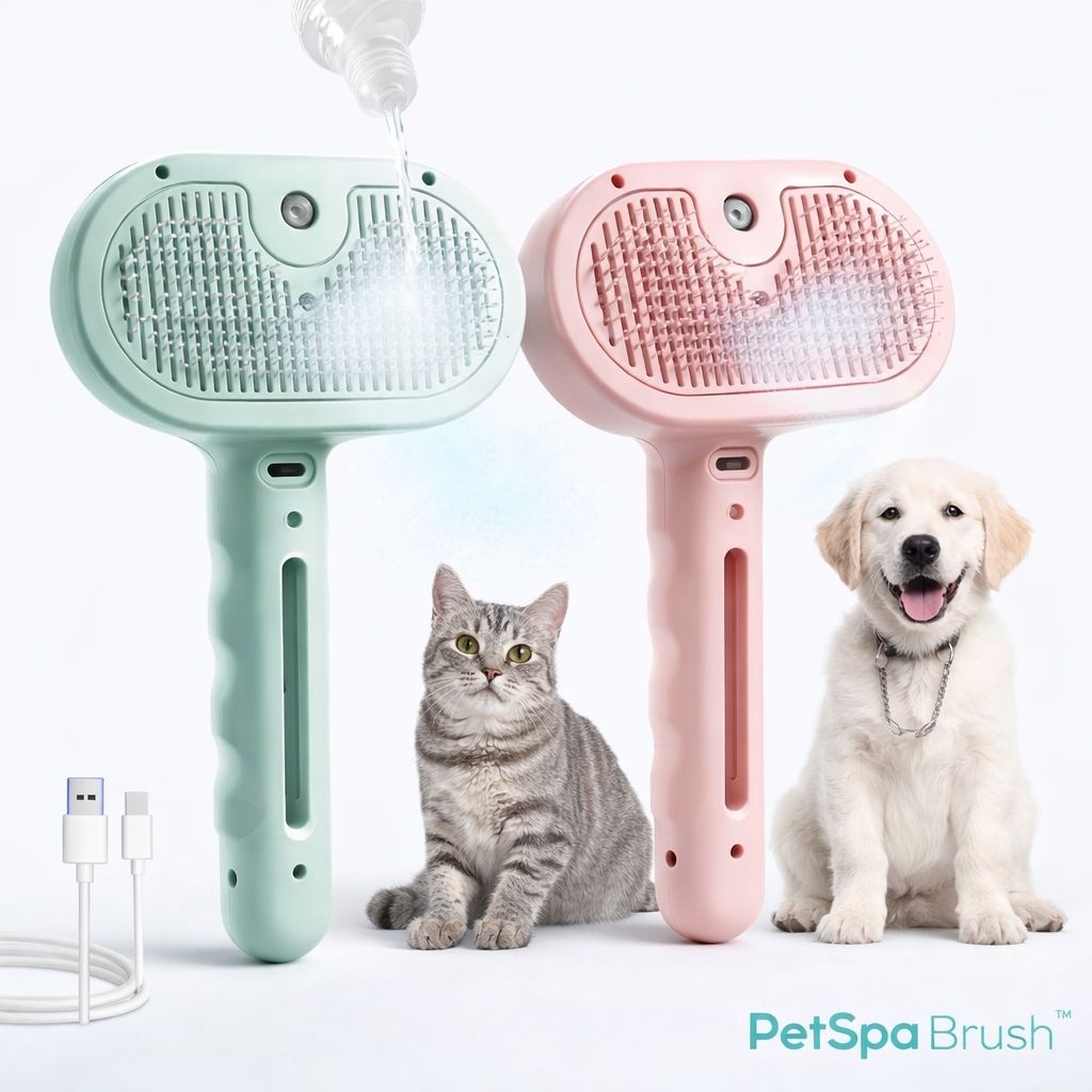 PetSpa Brush™ – Domowe SPA dla Twojego Pupila | Szczotka Parowa + Masaż + Usuwanie Sierści